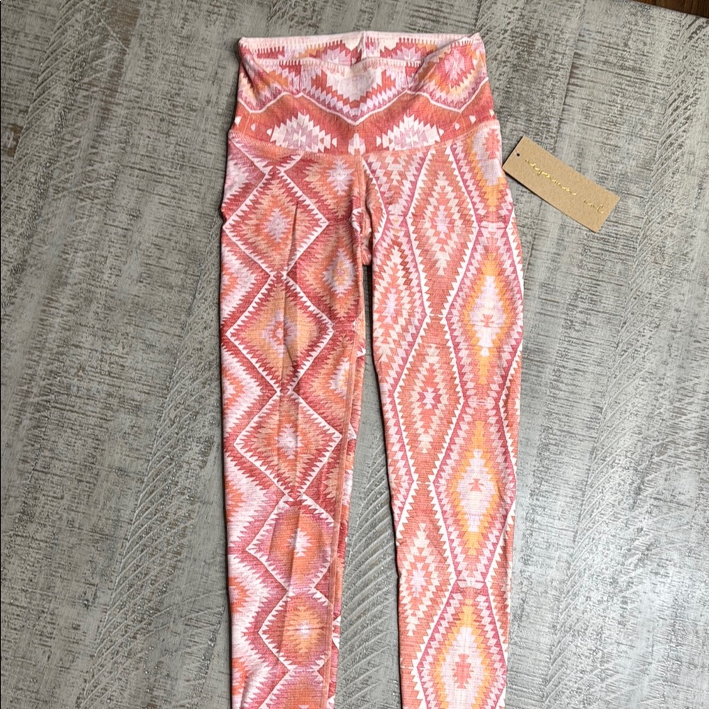 Pink and Orange Geometric Leggings
